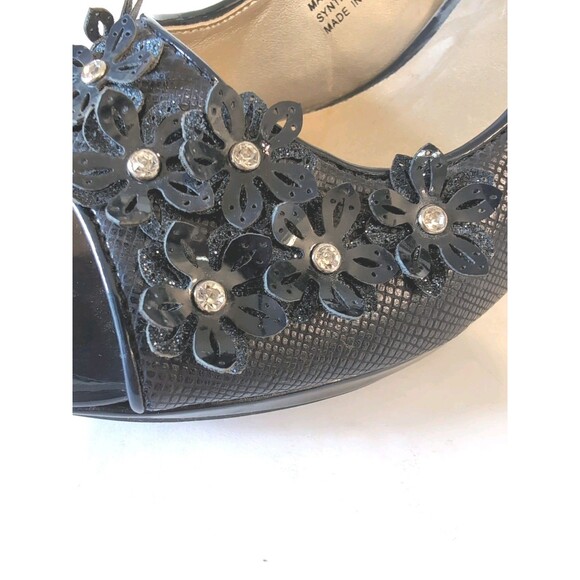 Karen Scott Navy Blue Women's Embellished Heels Size 8M Open Toe - Picture 10 of 11